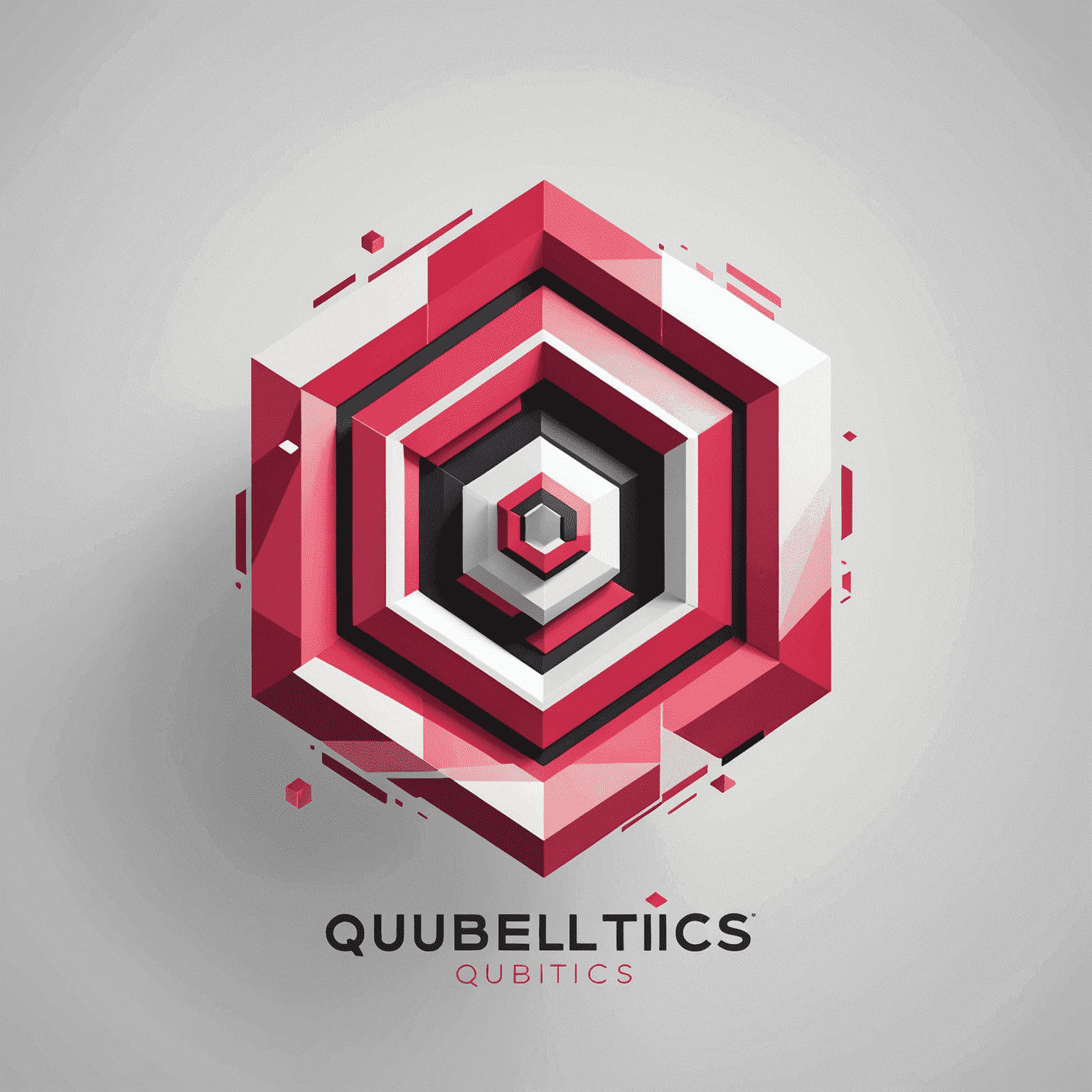 Qubeiltics logo featuring a modern, abstract design with red and pink elements