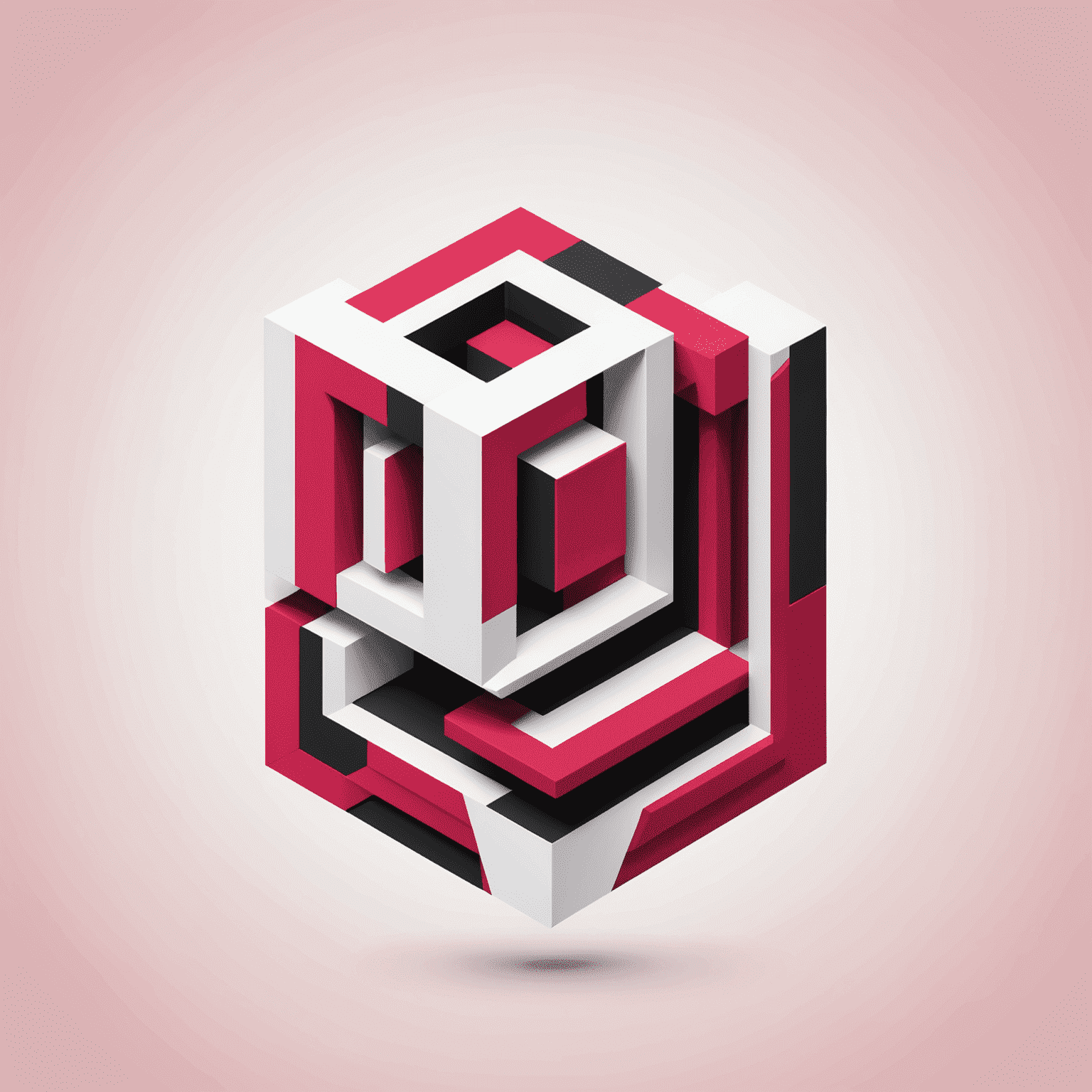 Qubeiltics logo featuring a modern, abstract design with red and pink elements
