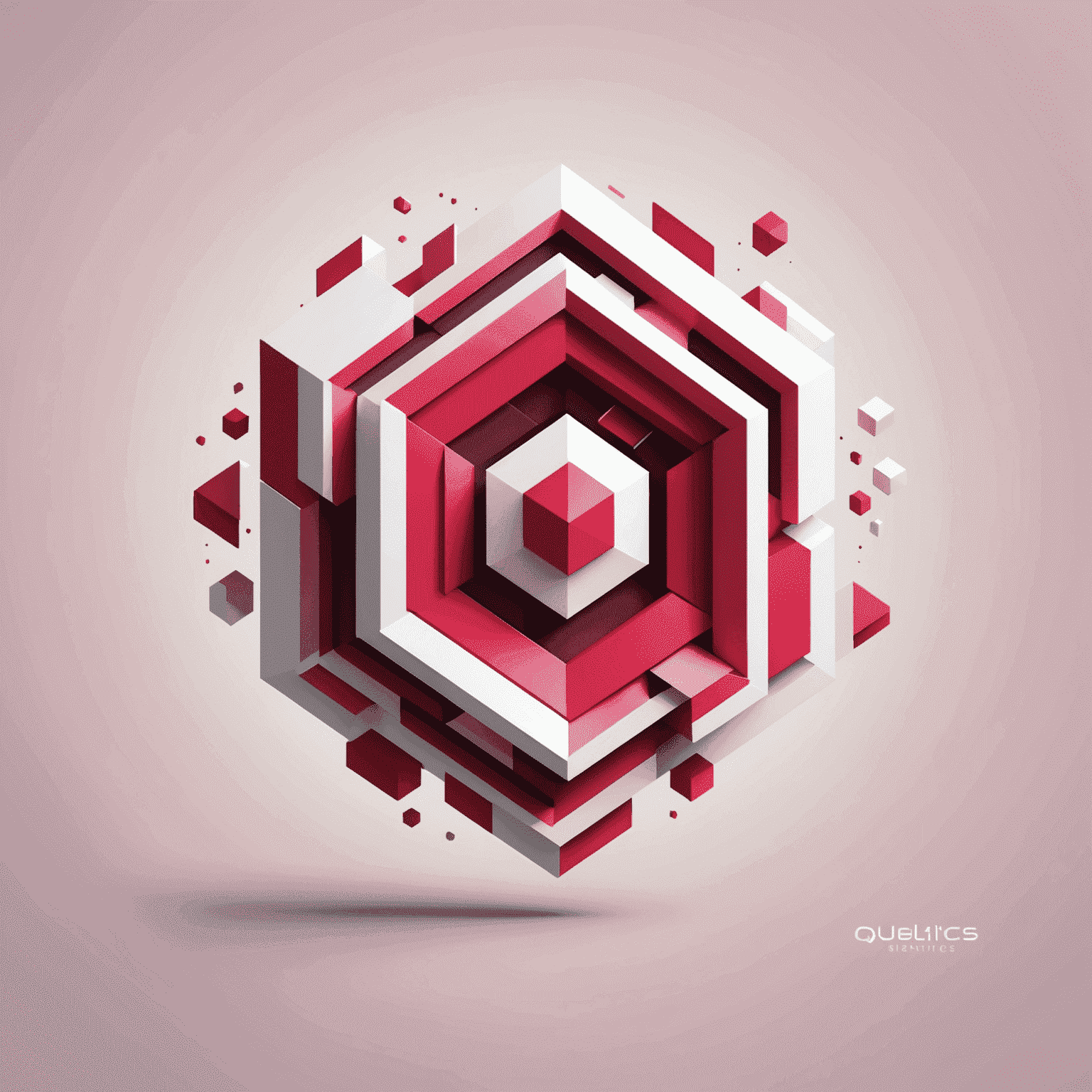 Qubeiltics logo featuring a modern, abstract design with red and pink elements