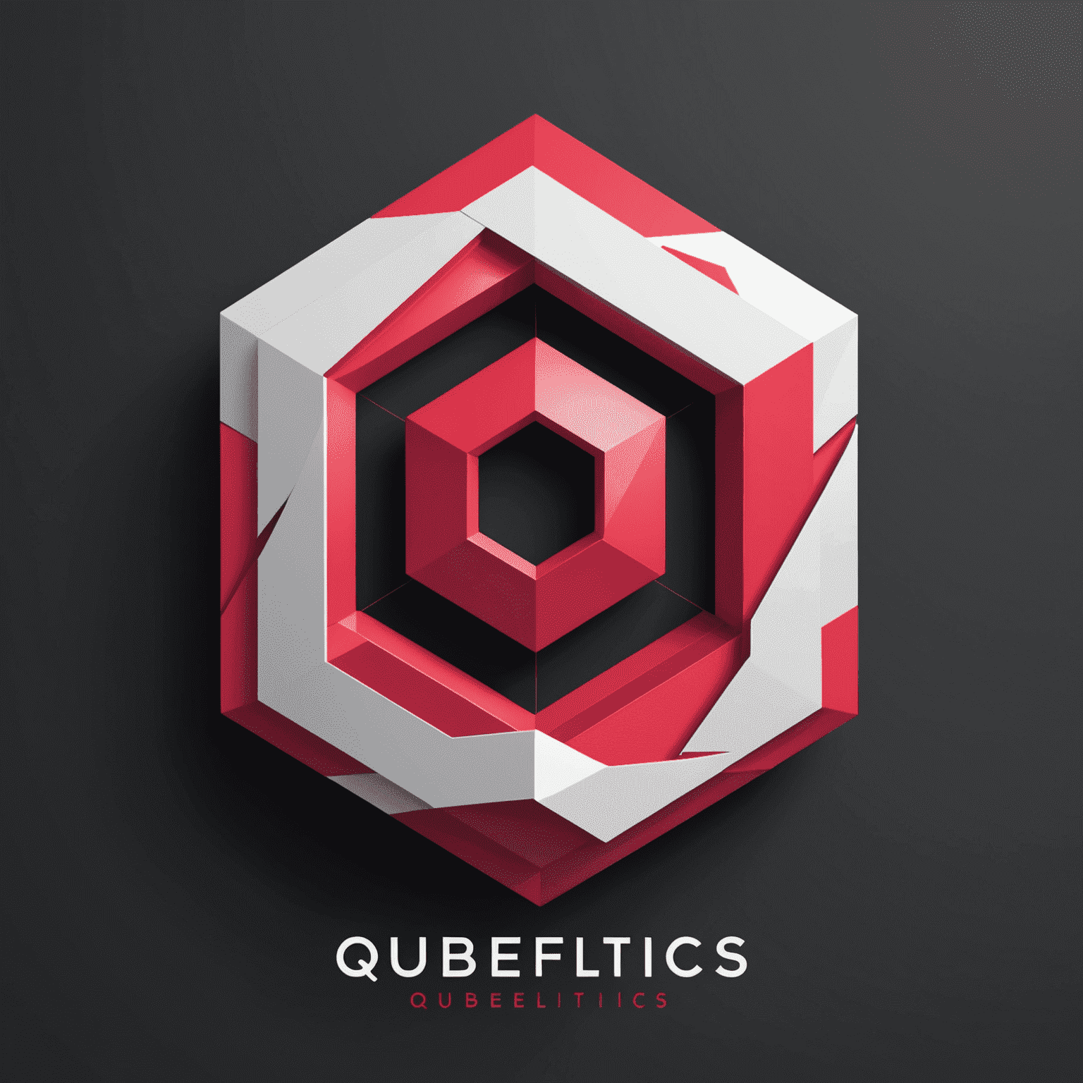 Qubeiltics logo featuring a modern, abstract design with red and pink elements