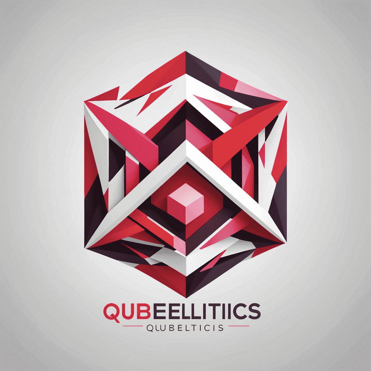 Qubeiltics logo featuring a modern, abstract design with red and pink elements