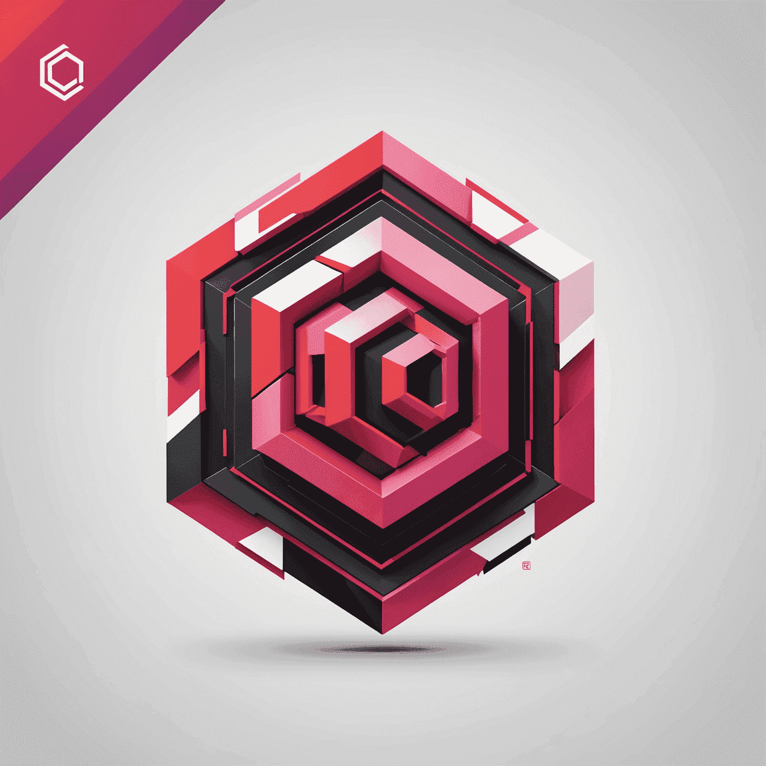 Qubeiltics logo featuring a modern, abstract design with red and pink elements