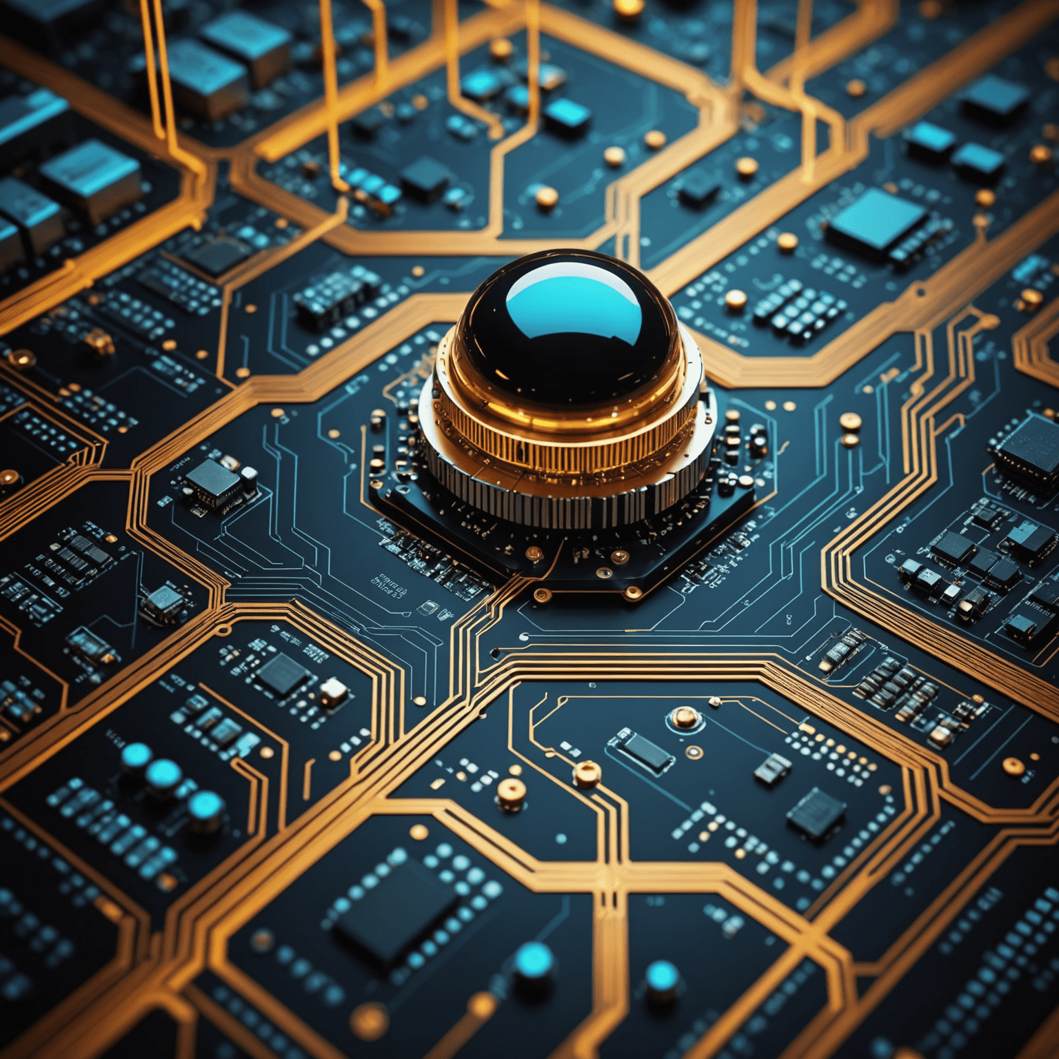 A visual representation of quantum implementation showing quantum circuits and computer systems