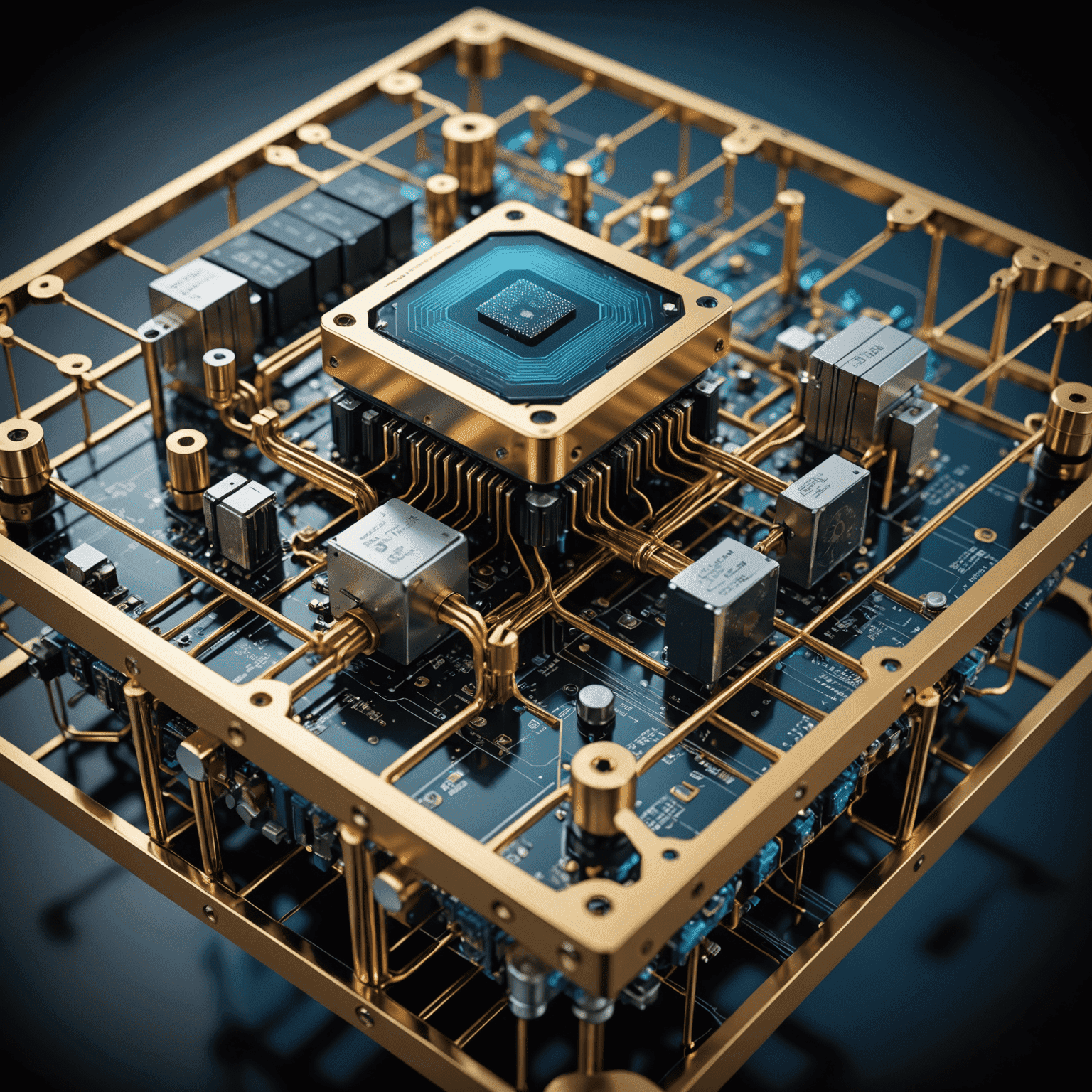 A visual representation of quantum bits (qubits) and complex quantum circuits, illustrating recent advancements in quantum computing research