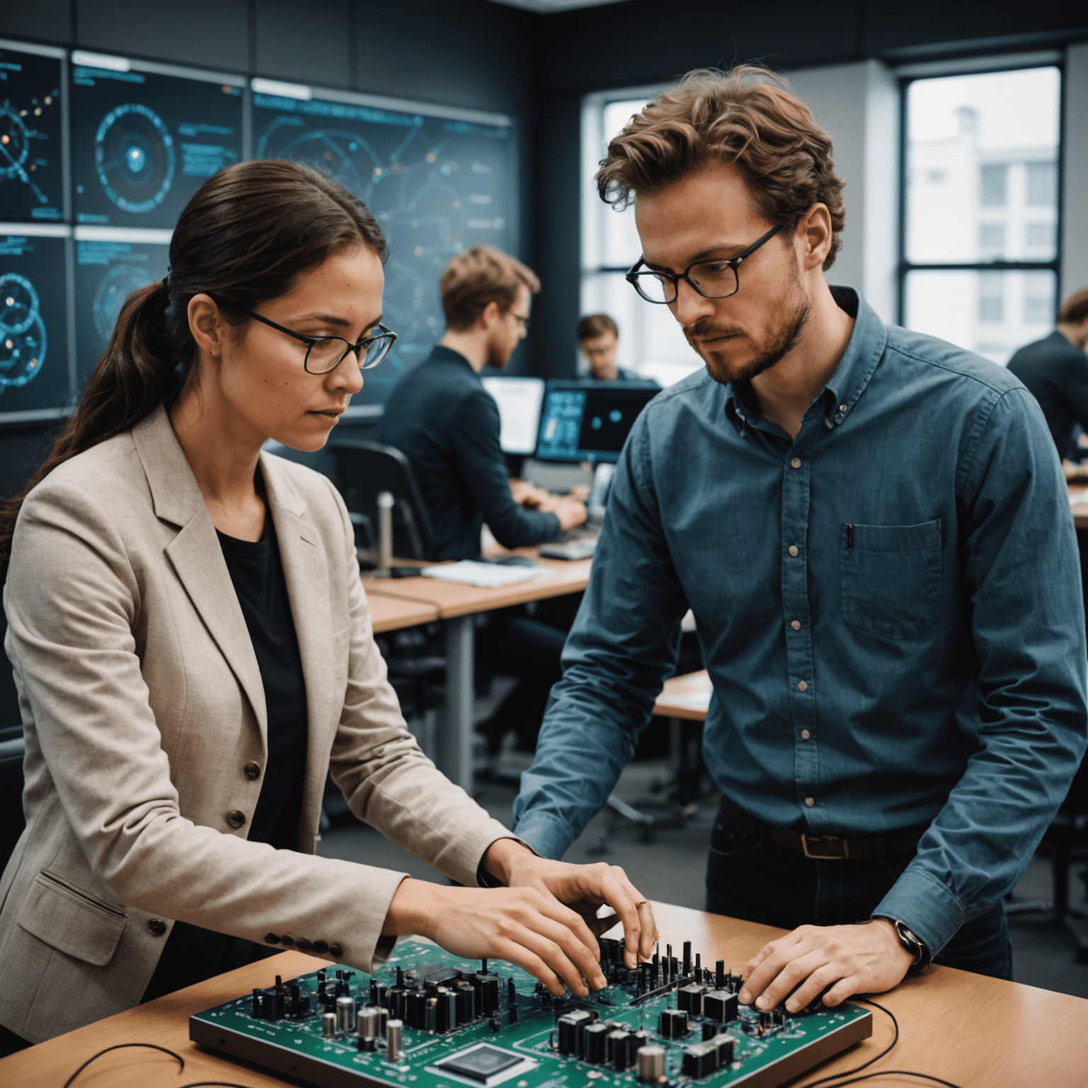 An image depicting quantum training with a mix of classroom and hands-on quantum computer interaction